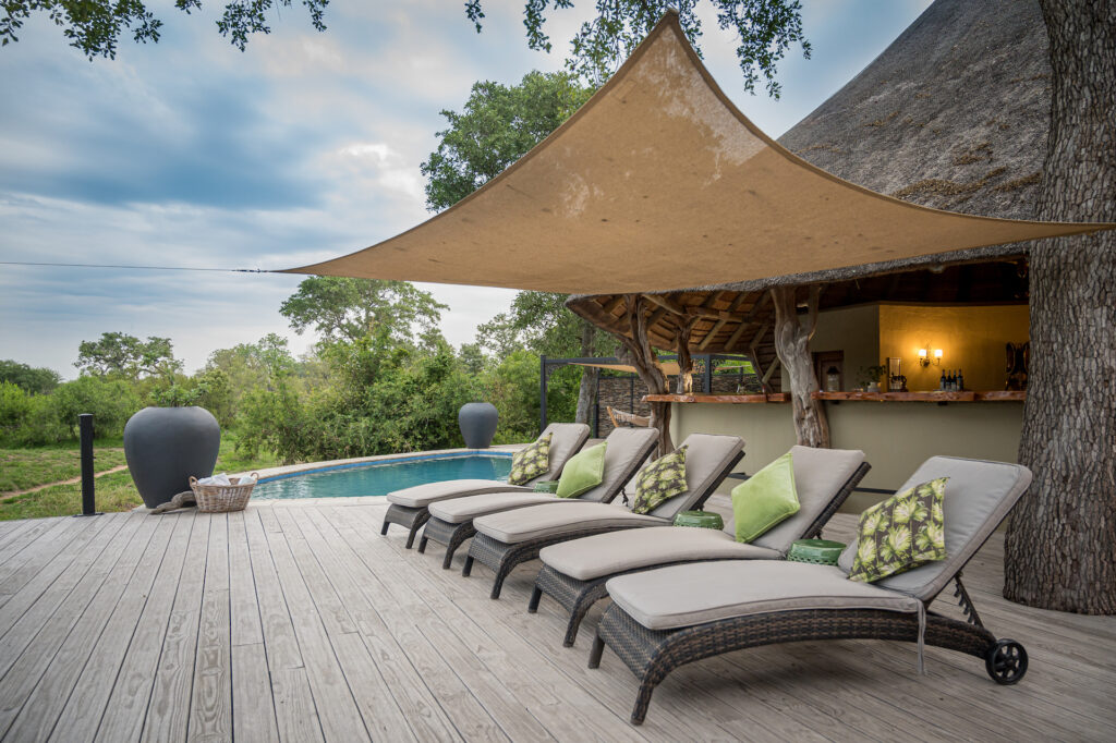 Outside lounge area at Kambaku Safari Lodge