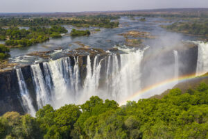 Aerial view of famous Victoria Falls, Zimbabwe and Zambia