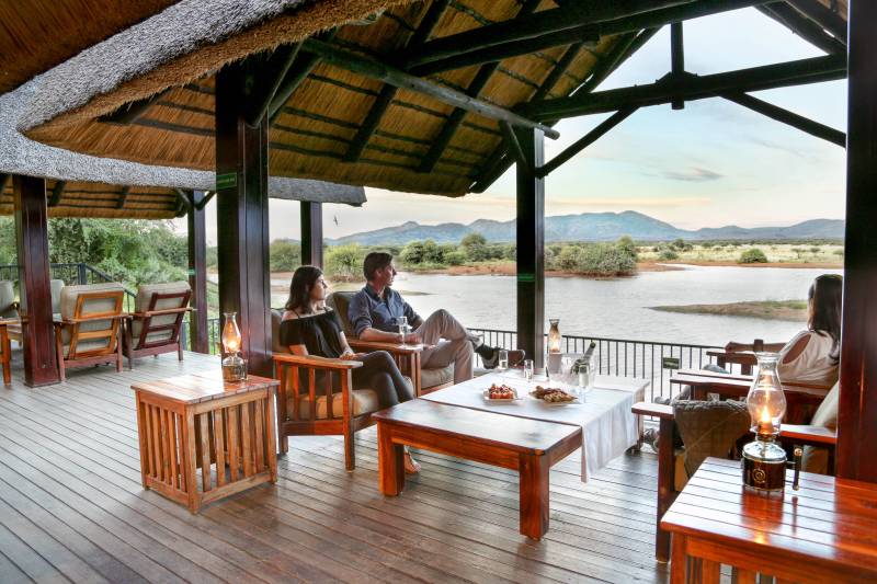 Overlooking the watering hole, Safari Lodges Namibia