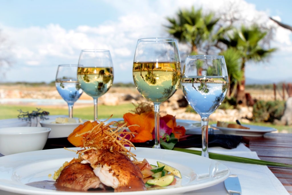 Dining at Kambaku Lodge, Namibia