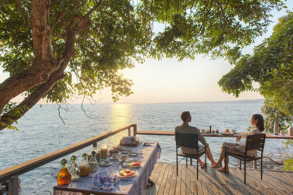 Breakfast overlooking Lake Victoria, Uganda | Photo credit: Rubondo Island Camp