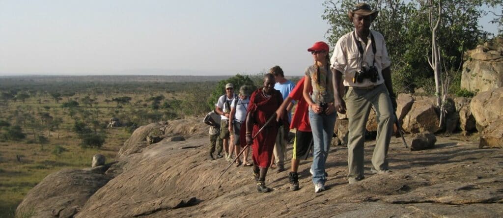 Walking safari in Tanzania.