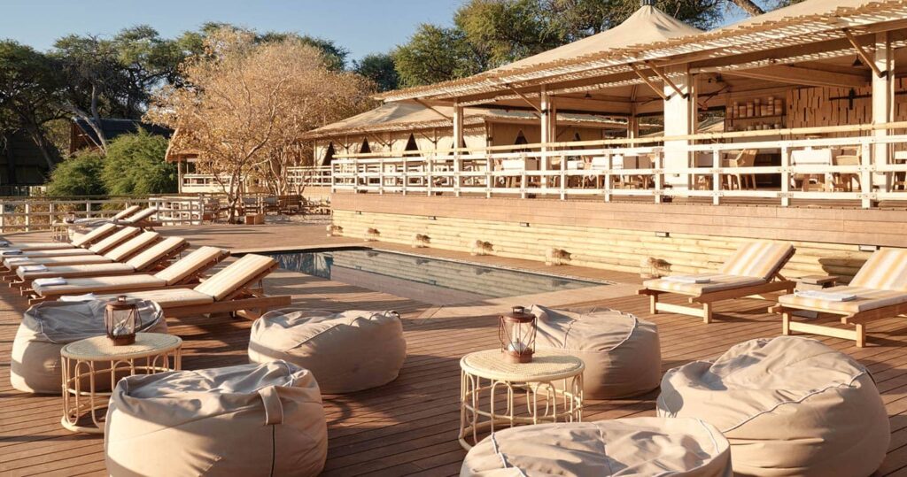 Pool area at Savute Elephant Lodge | Photo credits: Abercrombie & Kent Belmond Savute Elephant Lodge