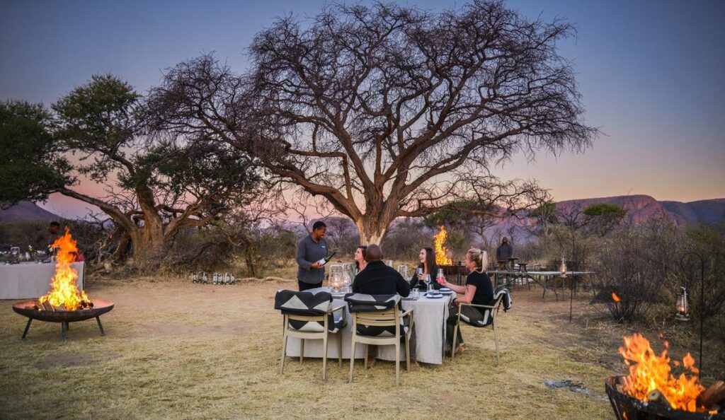 Sunset bush dinner in South Africa. Photo: Marataba