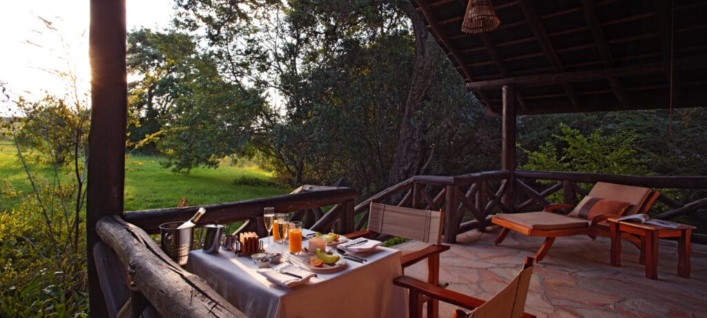 Outdoor dining area at Sarova Mara Game Camp, Kenya | Photo credit: Sarova Mara Game Camp