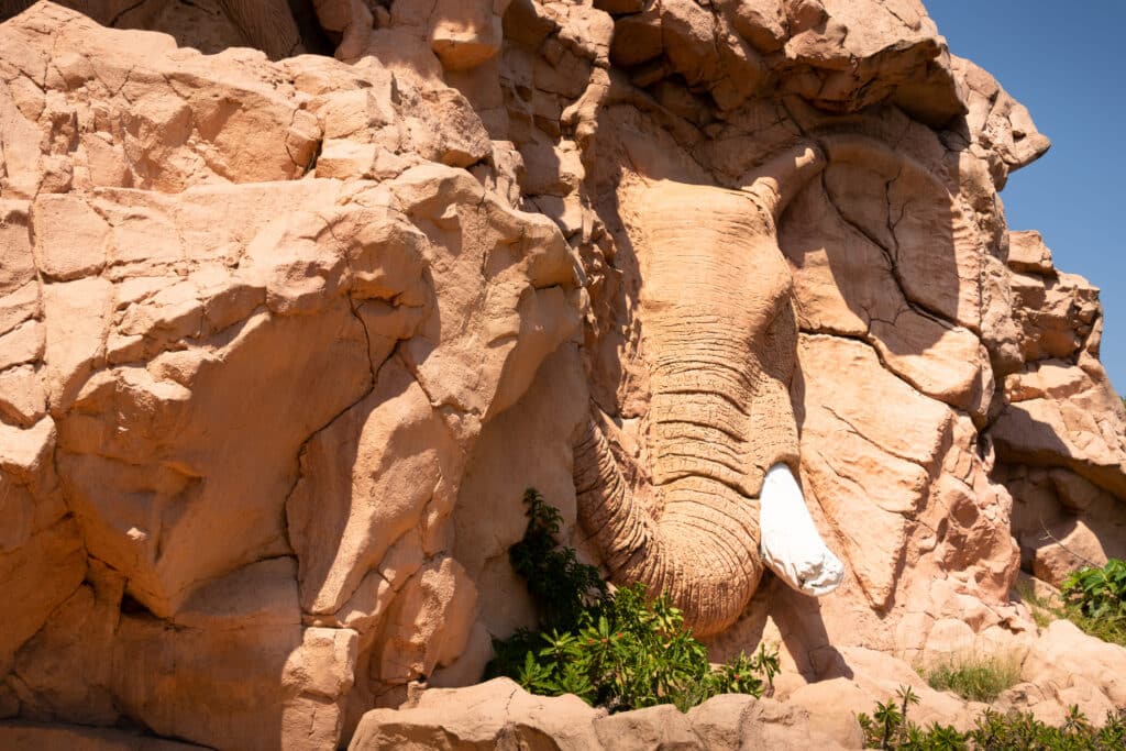 Carved African elephant in Sun City, South Africa