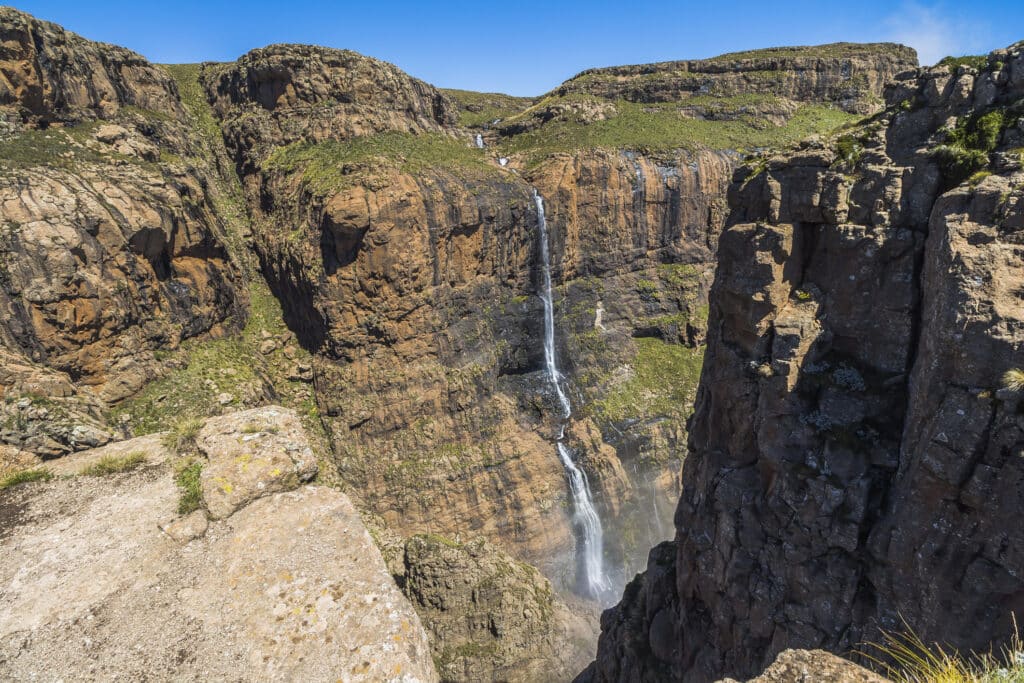 Above: Waterfall at the top of Sentinel Hike, Drakensberg