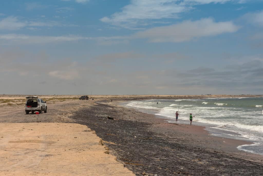 Fishing on the Skeleton Coast in Namibia.