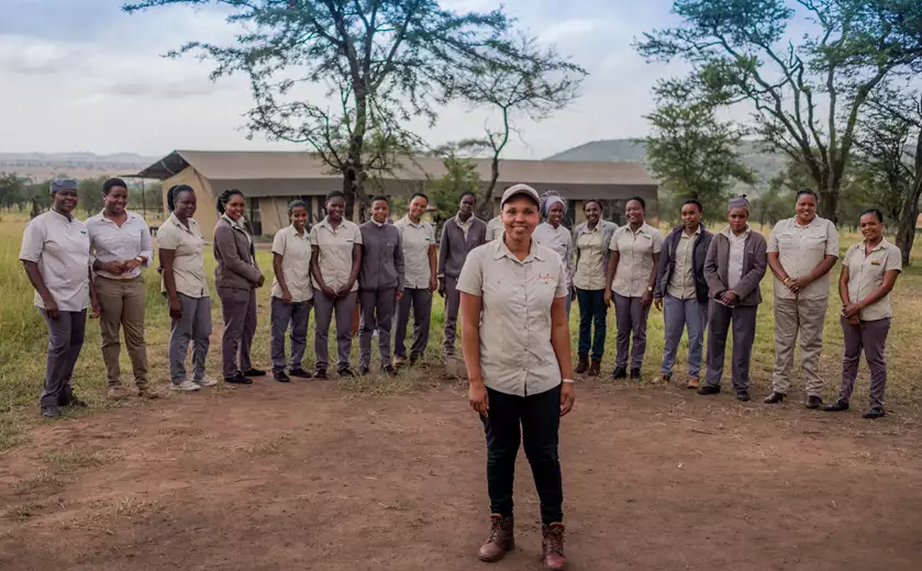 The all-female staff at Dunia Camp, Tanzania | Photo credit: Asilia Africa