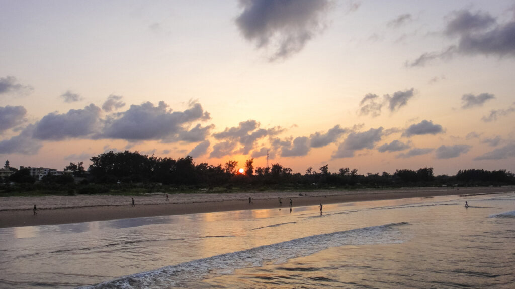 Sunset on Malindi beach, Kenya.