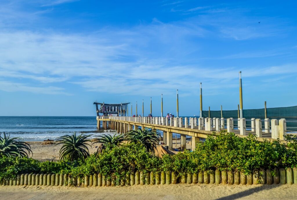 Durban Ushaka beach pier along golden mile beach