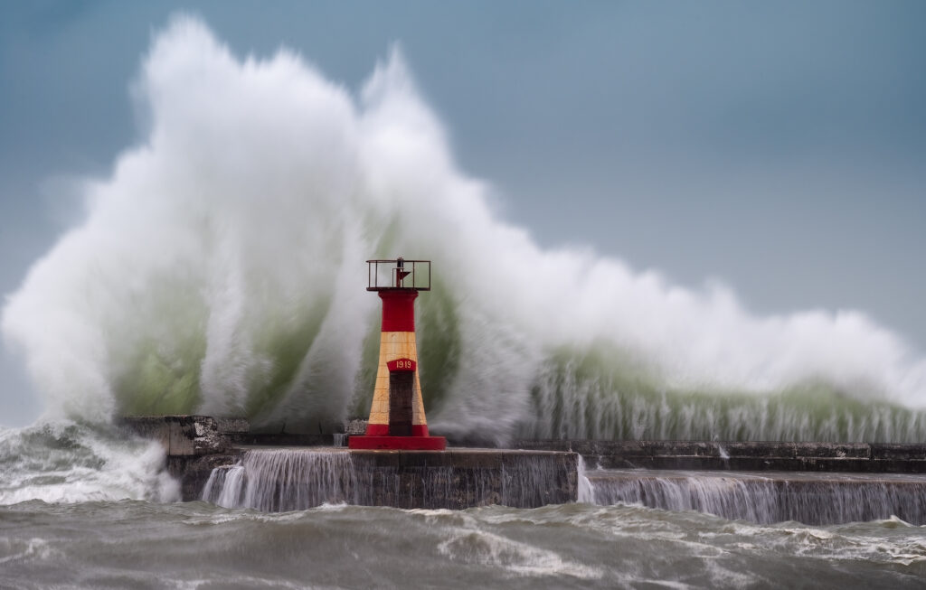 Stormy weather captured in Cape Town's Kalk Bay.