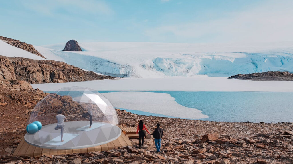 White Desert Wellness dome in Antarctica.