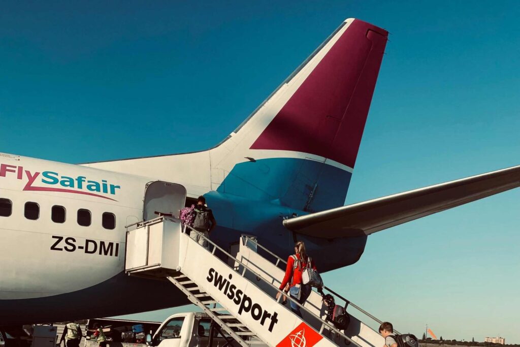 A FlySafair aeroplane.