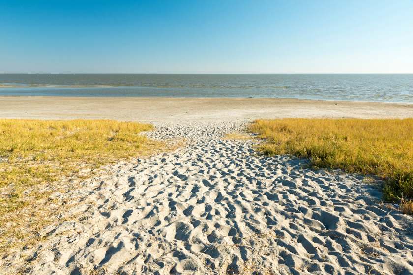 Massive lake forms in Makgadikgadi Pan, Botswana | Photo credit: THP Creative via Canva