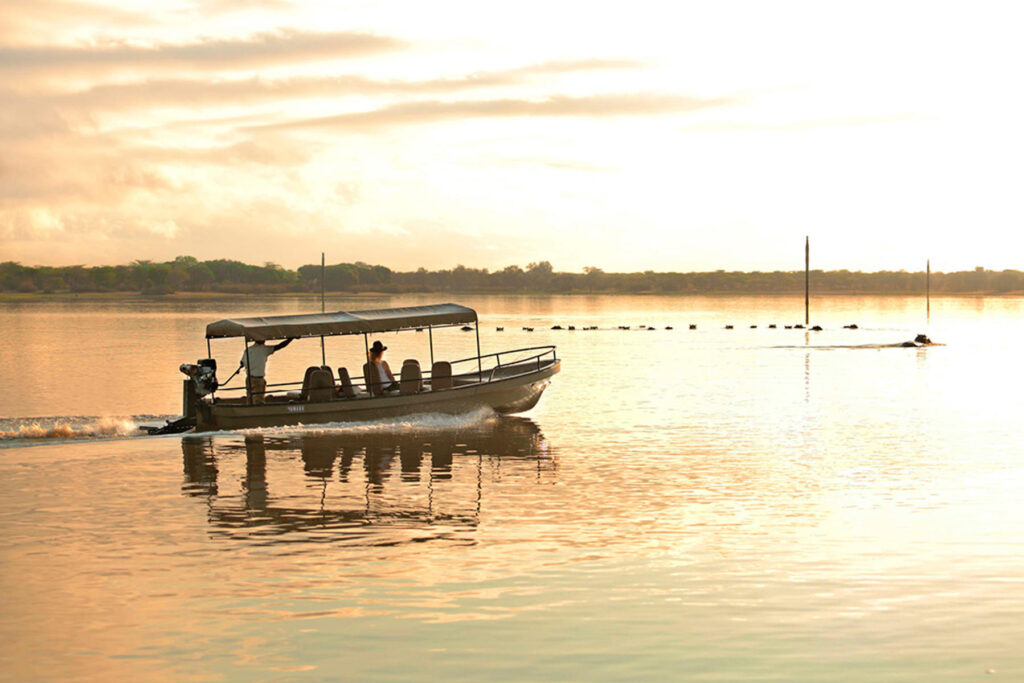 Boating Safari at sunset in Selous Game Reserve | Photo credit: Roho ya Selous