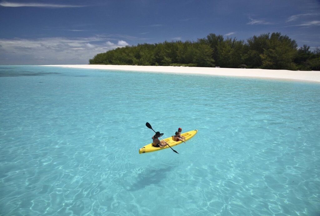 The clear blue waters by Mnemba Island, Zanzibar