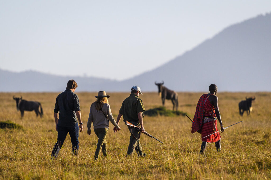 A Walking safari in Masai Mara, Kenya