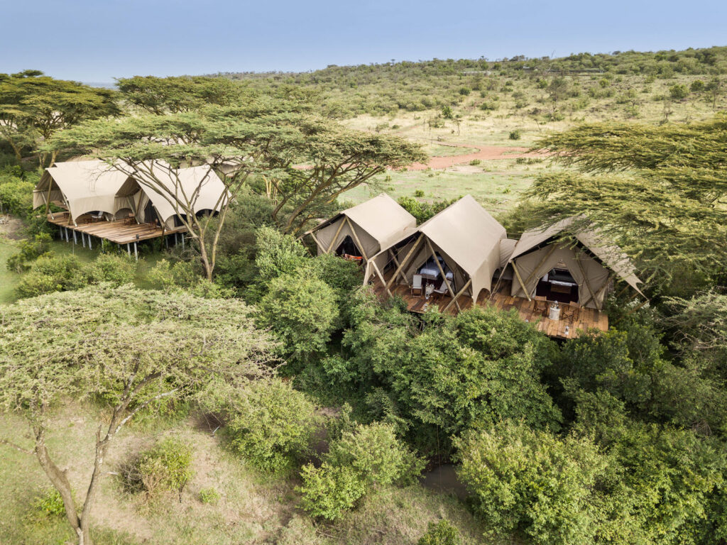 Aerial view of Mara Nyika Camp. Photo credit: Great Plains Mara Nyika Camp