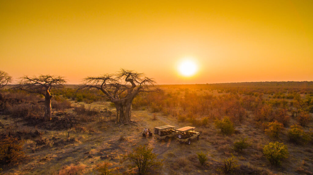 Sunset on a game drive in Savuti, Botswana | Photo Credit: Ghoha Hills