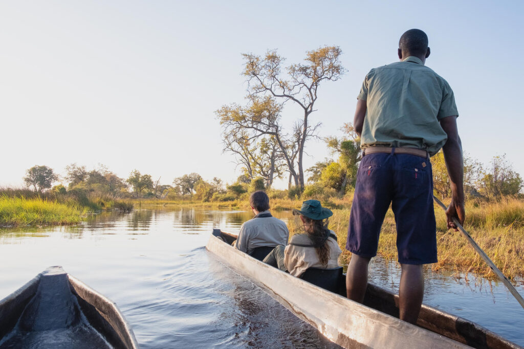 Mokoro cruise in the Okavango Delta, Botswana